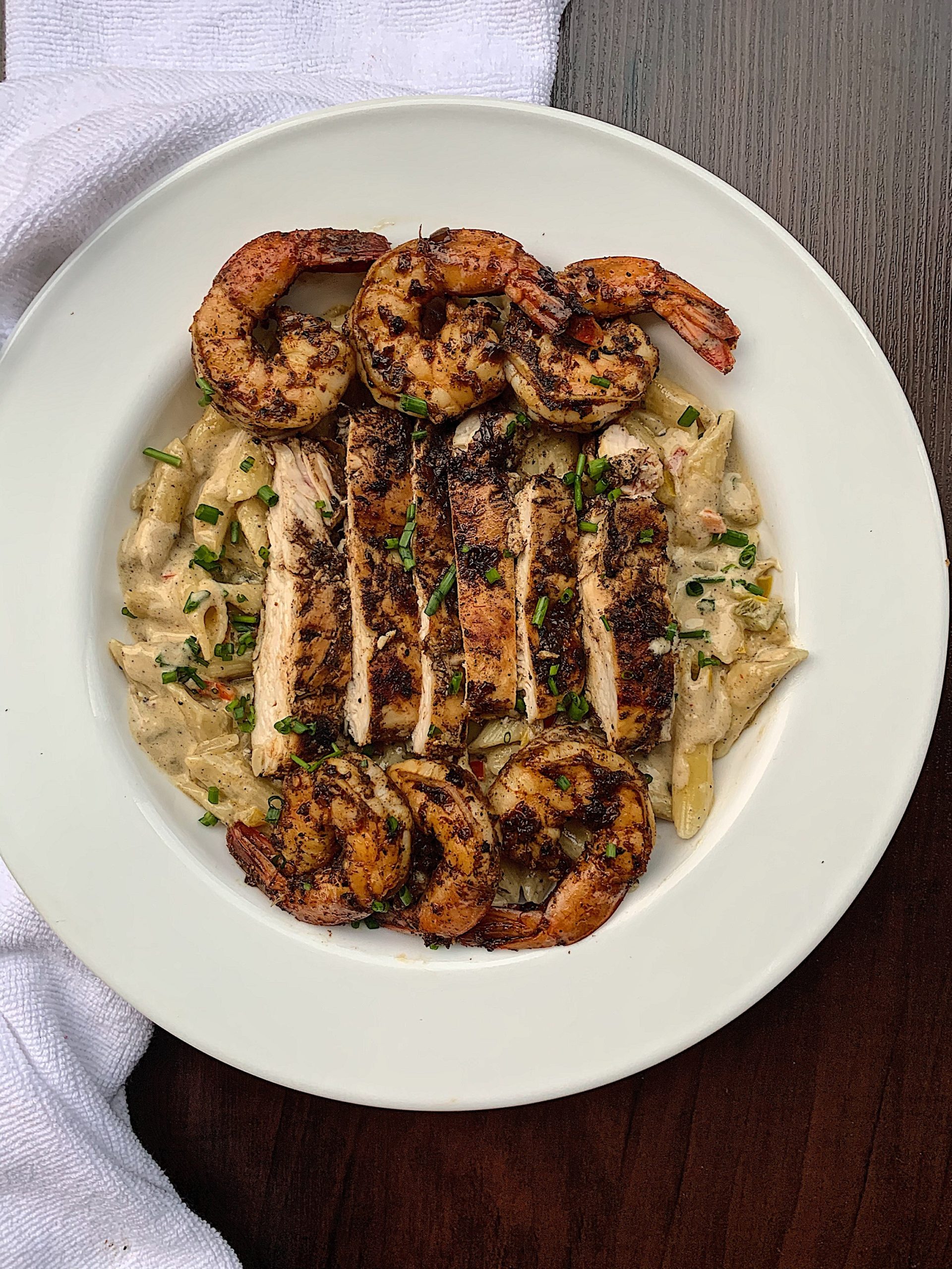 Jerk Chicken & Shrimp Pasta Yel's Kitchen