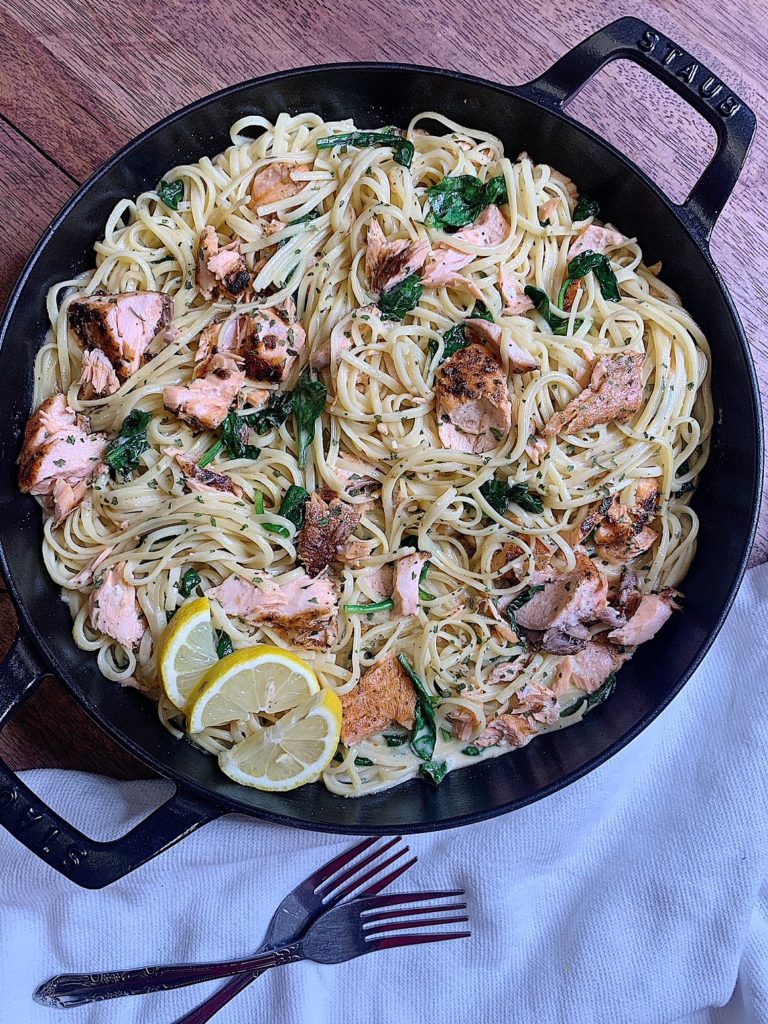 Creamy Salmon Linguine - Yel's Kitchen