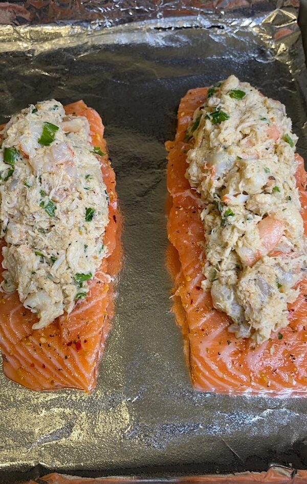 Shrimp & Crab Stuffed Salmon - Yel's Kitchen