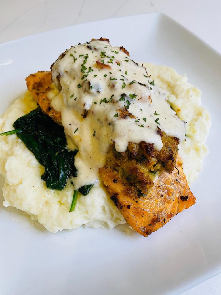 Shrimp & Crab Stuffed Salmon Yel's Kitchen