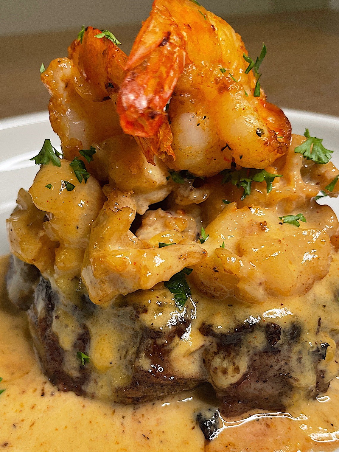 Steak with Shrimp and Lobster Sauce Yel's Kitchen